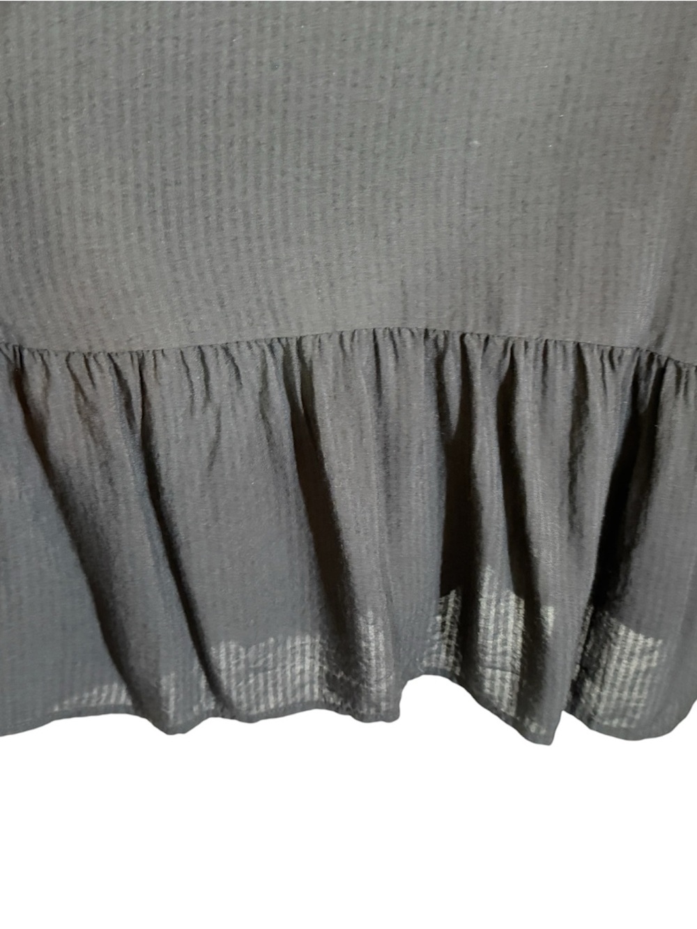J.Jill Black Ruffle‑Hem Popover Dress Short Sleeve Button Front Size XL - Picture 4 of 16